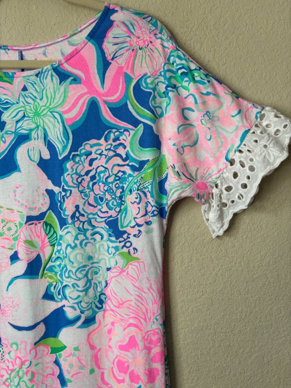 Lilly Pulitzer Helina Peony For Your Thoughts Printed Crochet Trim Dress - Picture 4 of 9